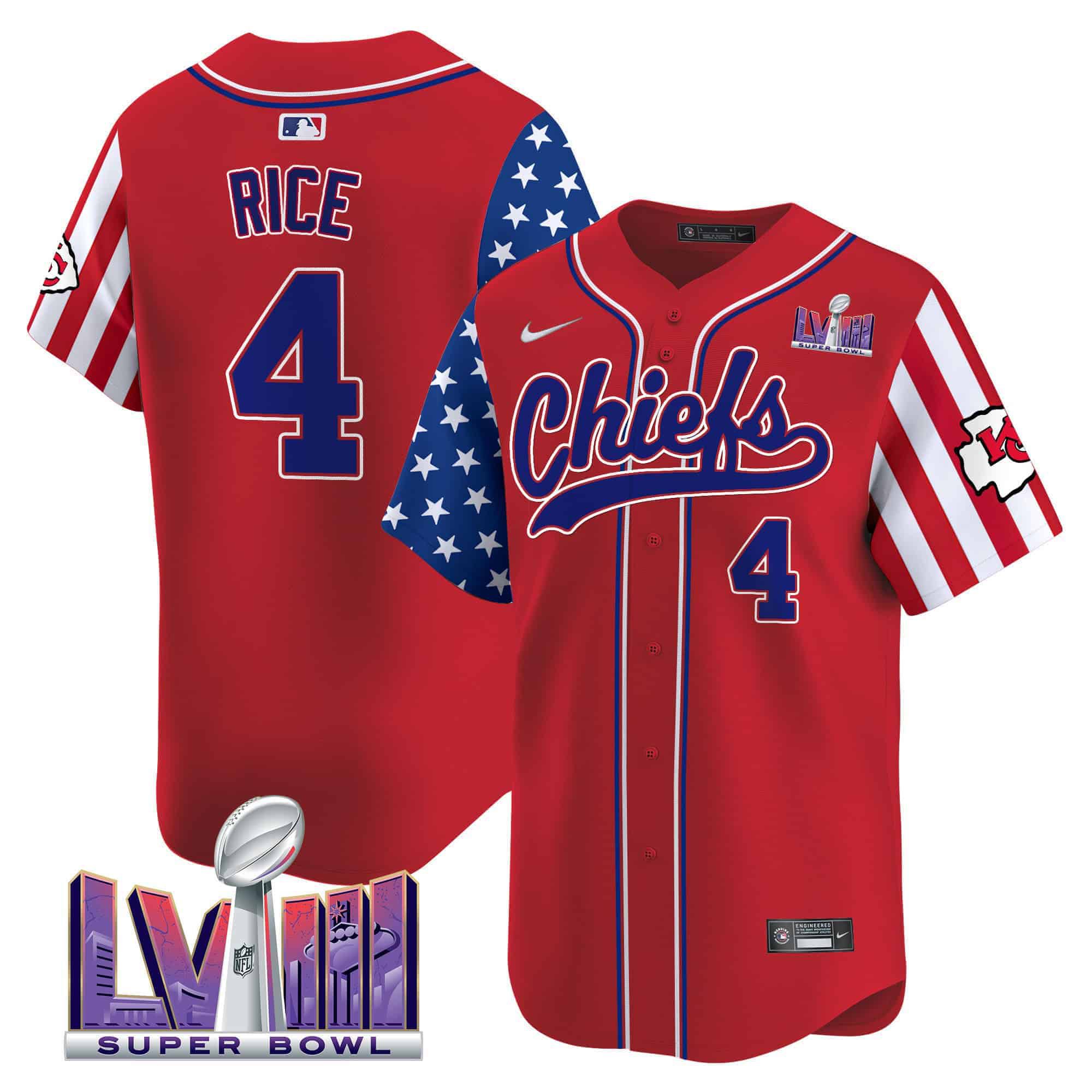 Men Kansas City Chiefs #4 Rice Red 2024 Nike Independence Day Vapor Premier Limited NFL Jersey->indianapolis colts->NFL Jersey